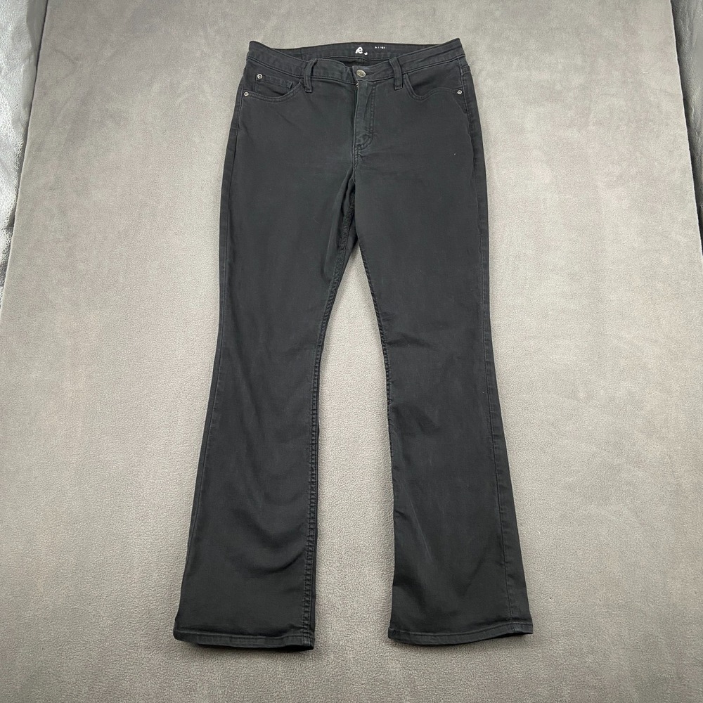 Lee Jeans Women 12 Black Denim Mid Rise Stretch Regular Fit Mid Rise Bootcut Leg